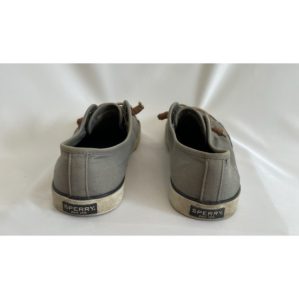 Sperry Top-Sider Boat Deck Shoes Size 9.5 Gray Canvas Fabric Slip On Grey - Picture 4 of 7